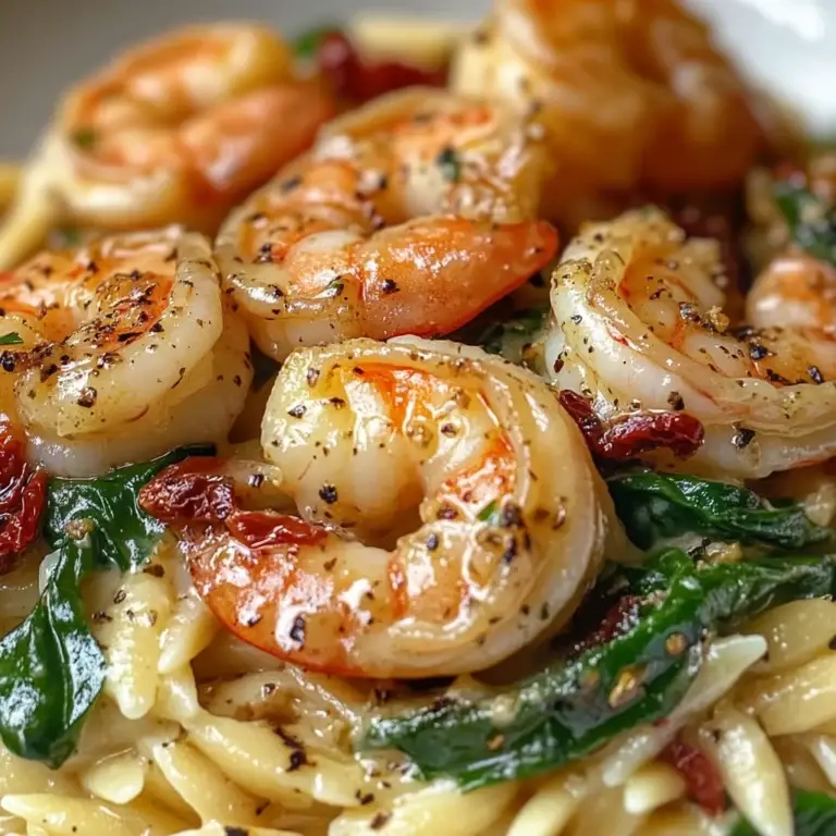 Creamy Tuscan Shrimp Orzo