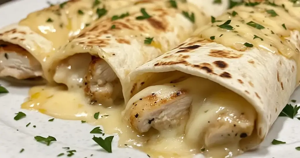 cheesy garlic chicken wraps recipe